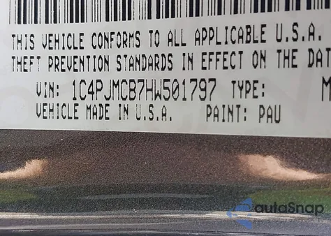 2017 Jeep Cherokee Latitude 4X4 z USA, uszkodzony, nr VIN 1C4PJMCB7HW501797